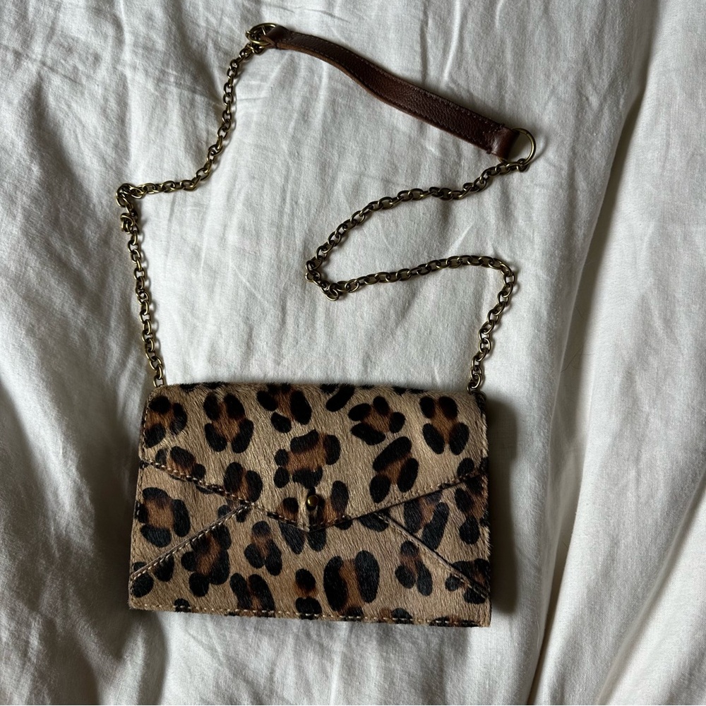 Madewell 100% Leather Leopard Cheetah Print Crossbody Purse